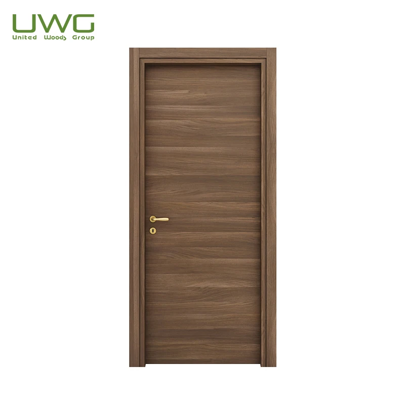 Natural Wood Waterproof PVC Door Interior Veneer bathroom Door Modern Wooden Door for House