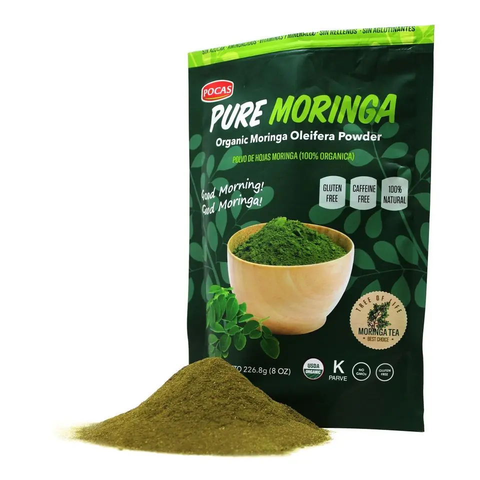 Pocas Organic Moringa Powder 6 Pouches / 1.06 ounce Organic Moringa Oleifera Powder Caffeine Free.