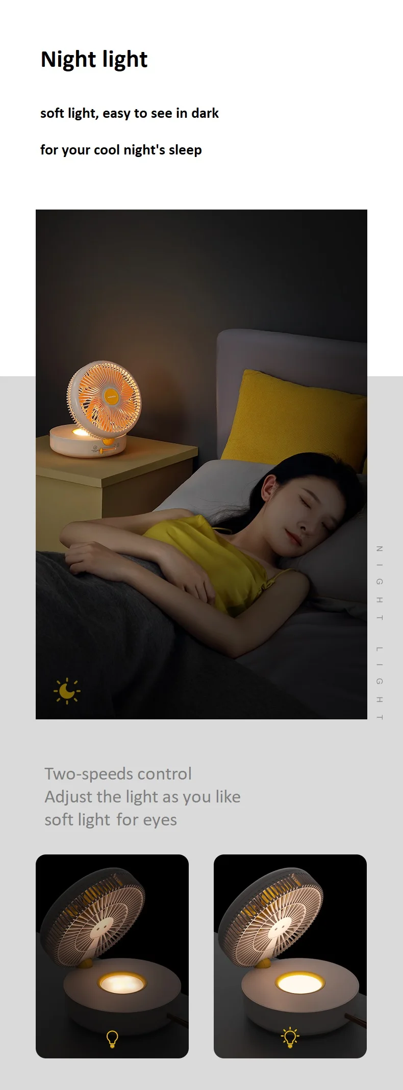 night light Multi functional Desktop Charging camping Table Usb Portable oscillation 9 Clip Fan folded fan with large battery