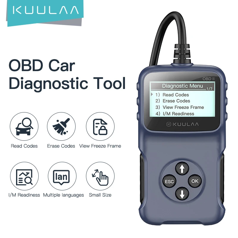 KUULAA Small Portable Scanner 2 Car Diagnostic Scanner Diagnostic Tool Code Obd2 For Car