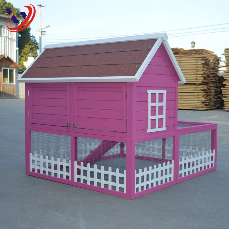 Lovely Pink Large Space Wholesale Rabbit Hutches Bunny Cage