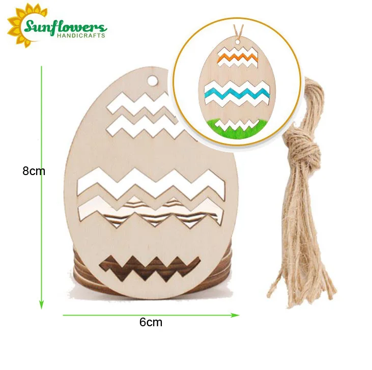 
Easter Wood Ornaments Bunny Chicken Egg Flower Shapes with Drawing Pen for DIY Easter Party Decorations 