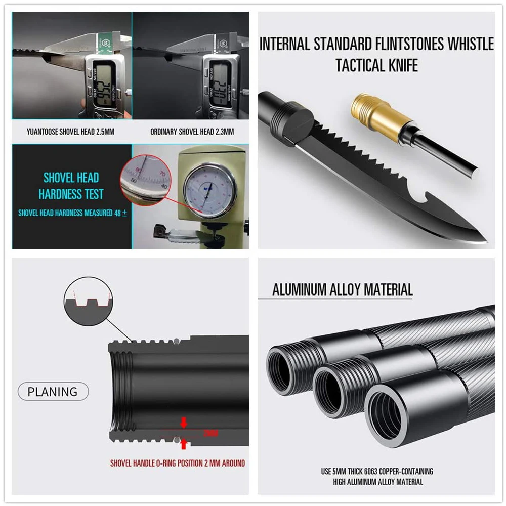 
ODETOOLS Garden Tools Folding Shovel Multifunctional Hardware Hand Tools Fold Steel Shovel 