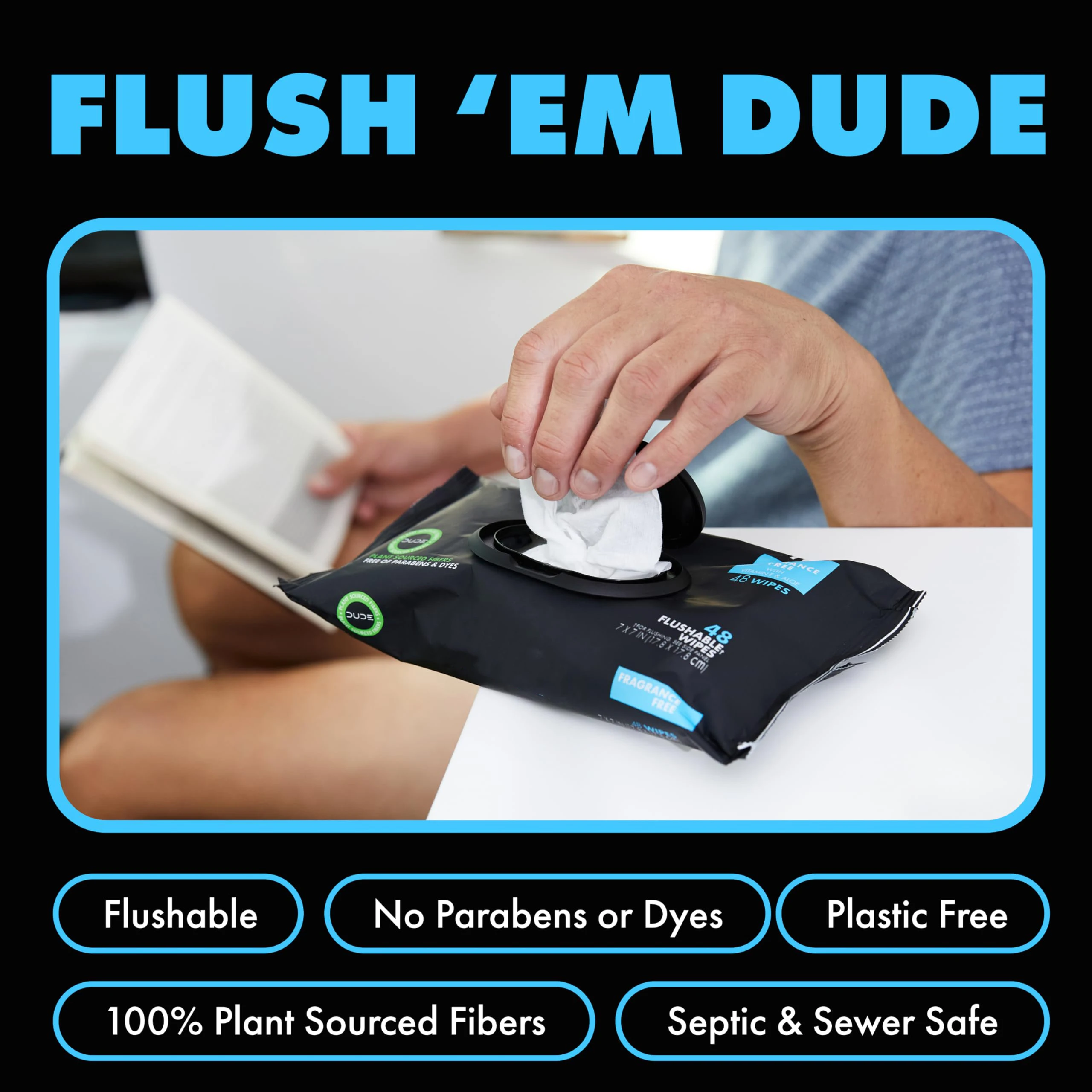 New Design Black Package Dude Flushable Wet Toilet Wipe Biodegradable Toilet Wipes Flushable Moist Toilet Wipes For Clean Butt