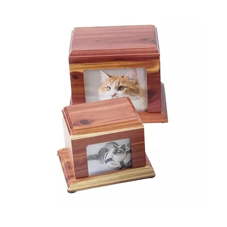 Funeral Supplies Wholesale Wooden Urns Pet Caskets Wood Memorial Cremation Box