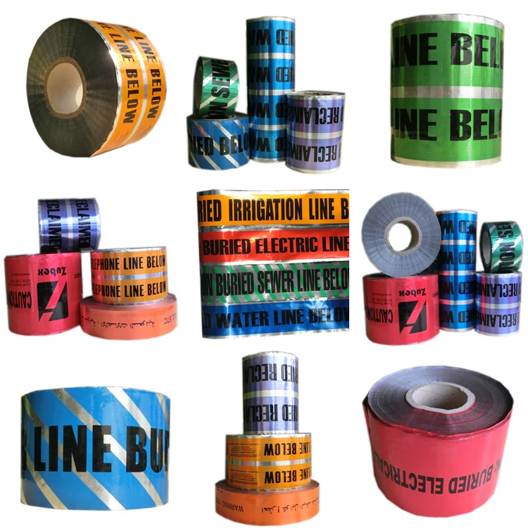 China Supplier Metal Detectable Tape Underground Optical Fiber Cable Warning Underground Warning Tape