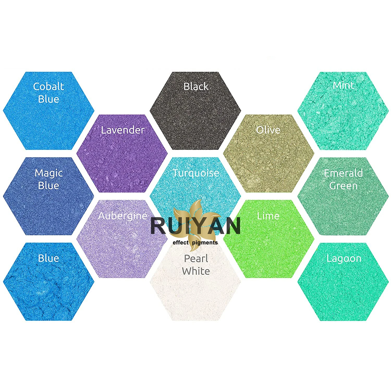 Mica Pigment Powder Pure 50 Colors for Soap Making Paint Nail Art Bath Bomb