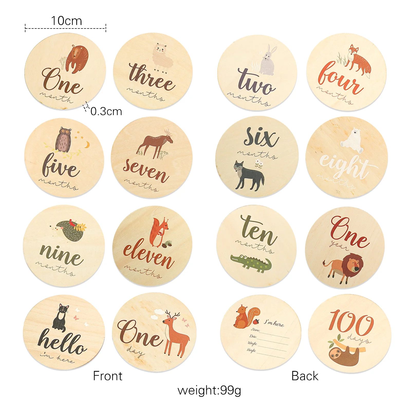 Деревянные Детские месячные вехи