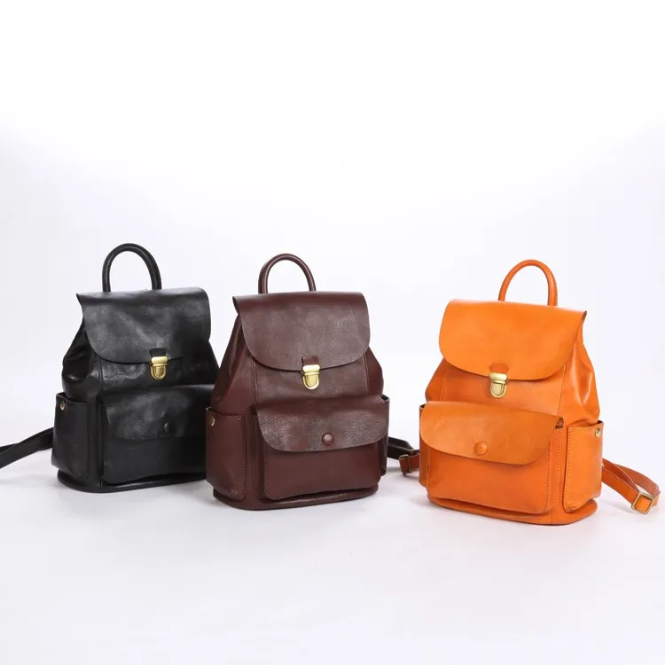 Прямая поставка, модный школьный рюкзак из натуральной кожи, повседневный кожаный рюкзак для женщин