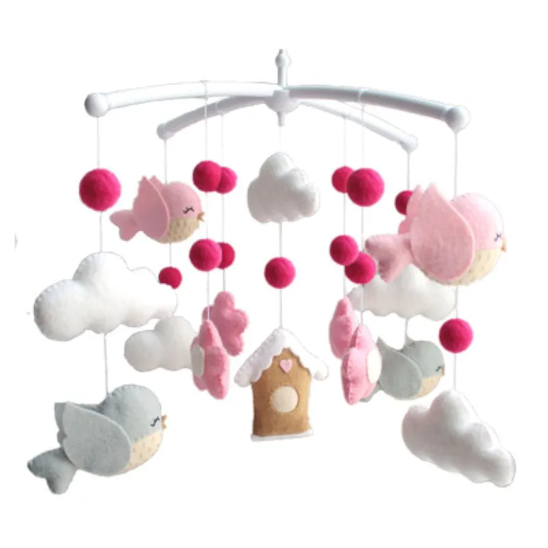 
Bright and Colorful Cute Sweet Felt Baby Mobile for Nursery Decor Felt stars moon clouds baby toys 