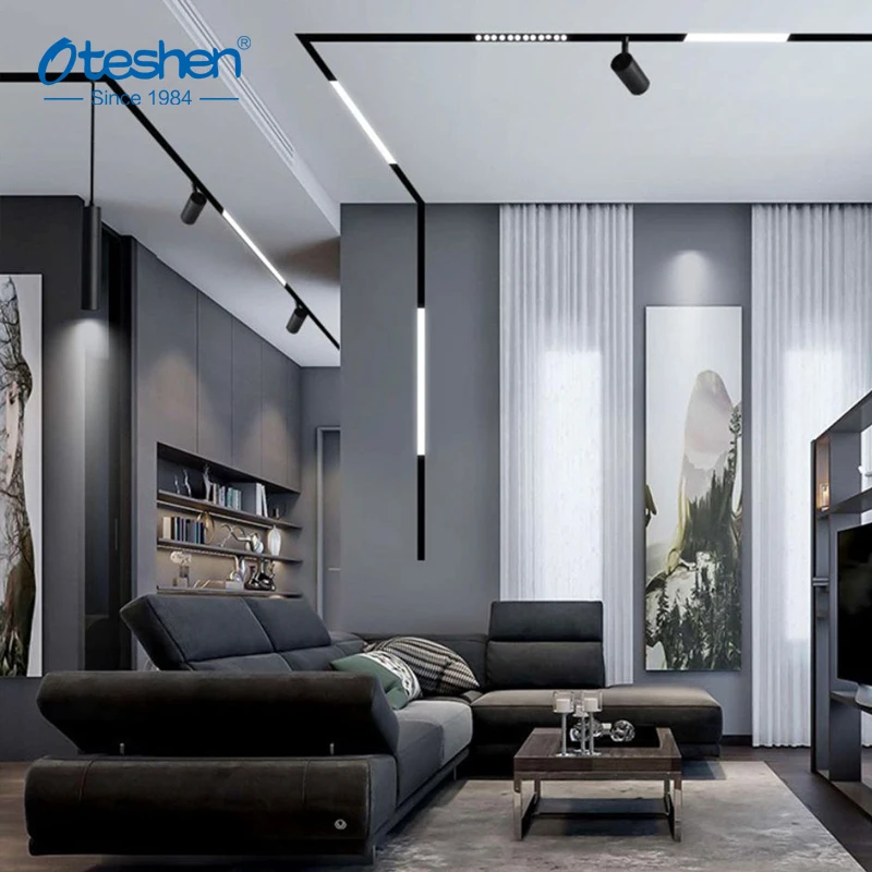 NEW Product Recessed track linear light magnetic track light LED ceiling spotlight for home shop decoration