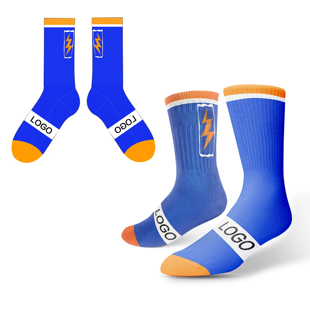 OEM Sport Customize Logo Designs Men 100% Cotton Business Crew Sock