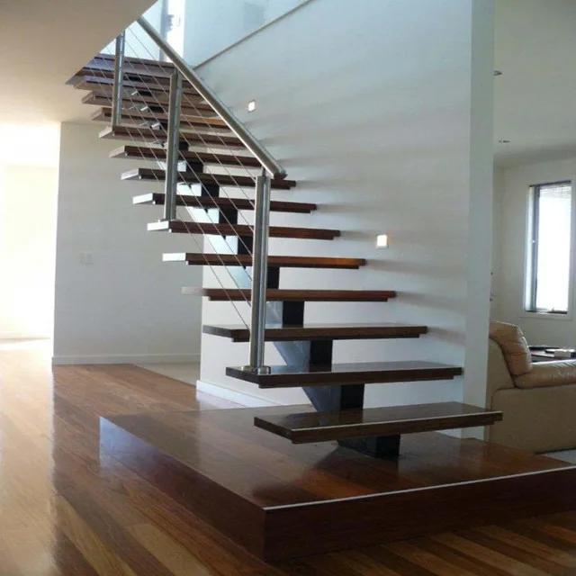 Custom Build Basement Stairs With Cable Railing Modern Design