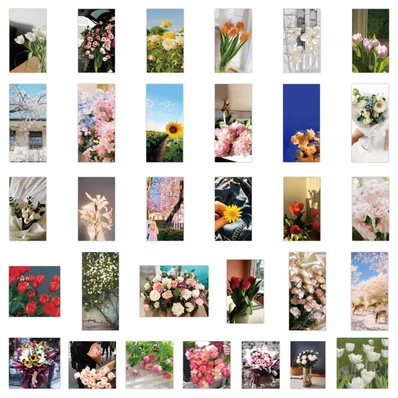 60pcs Cute flower vsco Girl Stickers aesthetic Waterproof Stickers for Luggage Guitar Laptop Graffiti Sticker Decals Bike Helmet