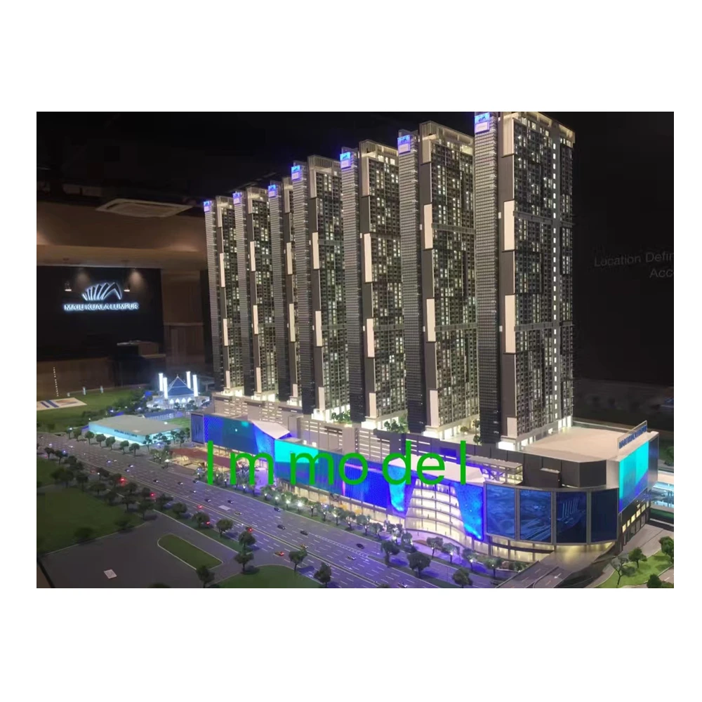 Architectural office building model design, architectural residential building model with lighting system