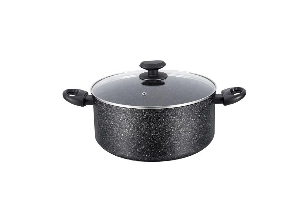 Non-stick Induction Bottom Coating Casserole Die Pot Casting Aluminium Cookware Sets Color Box or Color Sleeve Hole Induction