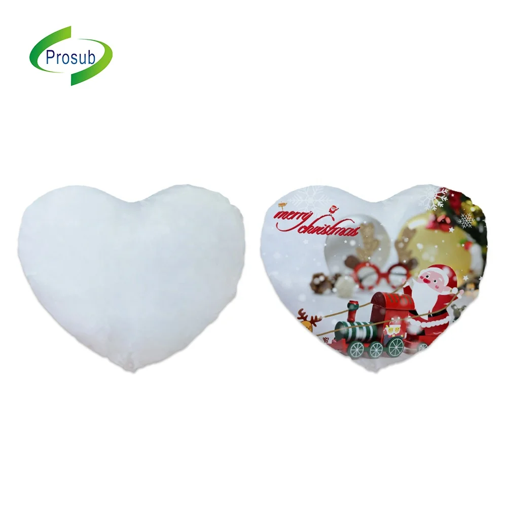 Prosub Sublimation Heart Pillows Peach Skin Velvet Throw Pillow Covers Sublimation Cushion Cover Blanks Heart Shaped Pillow Case