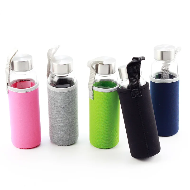 330ml 400ml 500ml Wholesale Eco Friendly Custom Single Wall Clear Glass Water Bottle