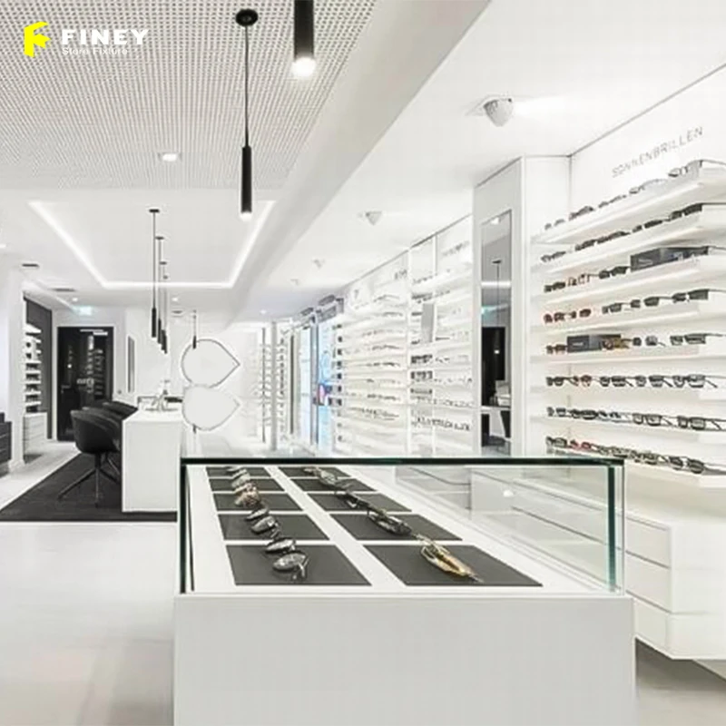High End Optical Shop Interior Design Wholesale Retail Optical Shop Display Glass Showcase Furniture