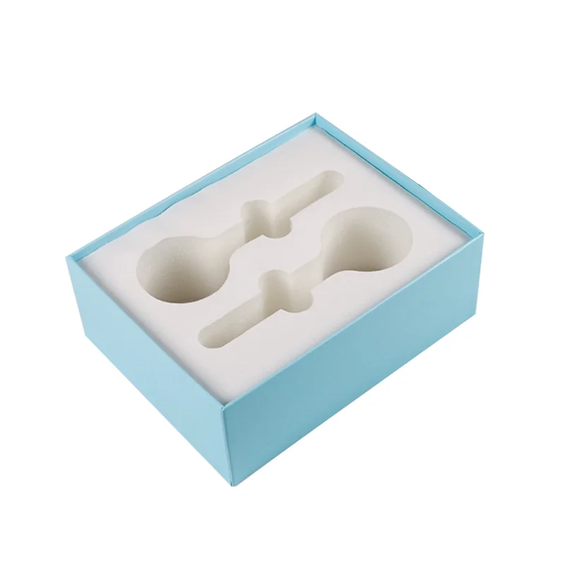 custom printing holographic logo rigid cardboard beauty equipment facial massage tool packaging paper box with sponge