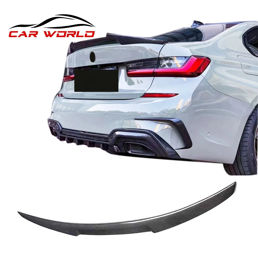 Car Spoiler For BMW G20 320li 325li 330li M4 Style Carbon Material  For 2019-2022 BMW New 3 Series G20 G28 Carbon Fiber Spoiler