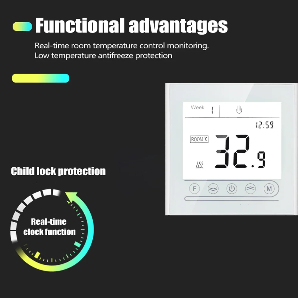 Electric Water Gas Boiler Floor Heating Temperature Controller Thermostat with Voice Control