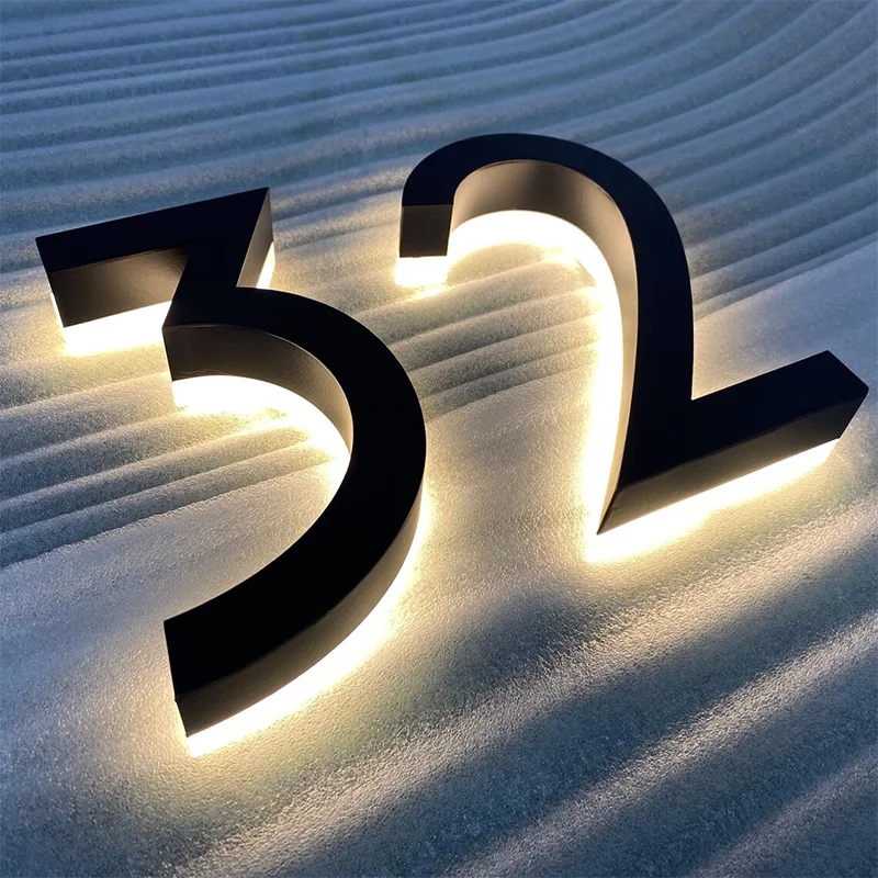 Modern House Numbers,Illuminated Address Numbers, New Home Address Sign, LED Home Address Sign, Lighted House Number Sign