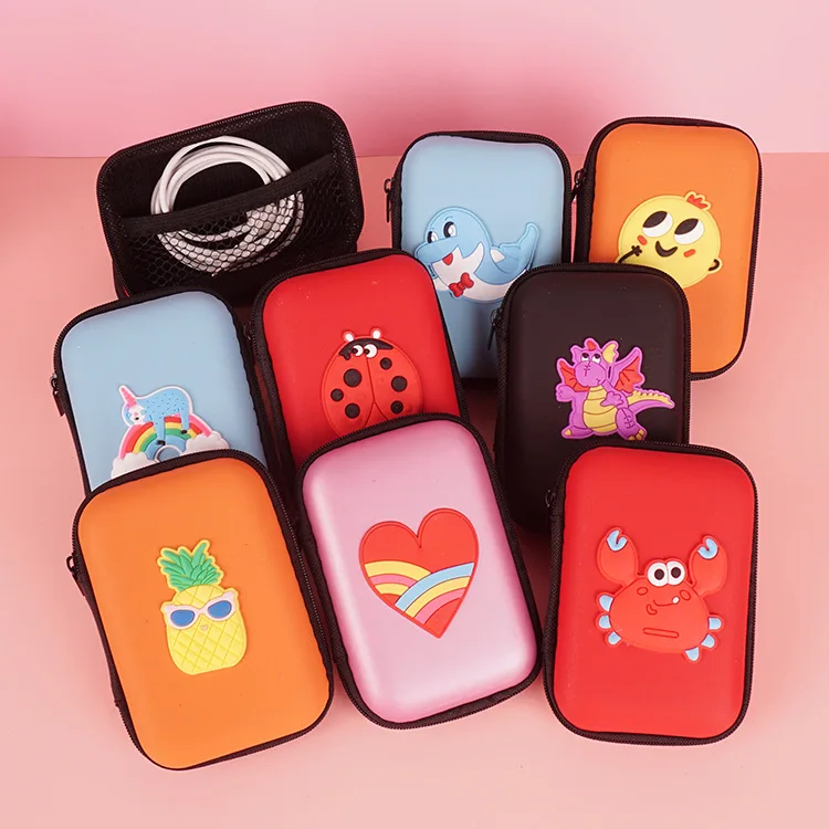 SW Wholesale Oem Custom Waterproof Headphone Earbud Carrying Storage Pouch Eva Earphone Charging Case With Zipper  Custom Logo
