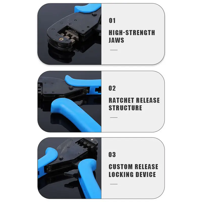 LEKON Micro Open Barrel Pin Connector Crimper Pin Crimper Mini Terminals Rachet Crimping Tool