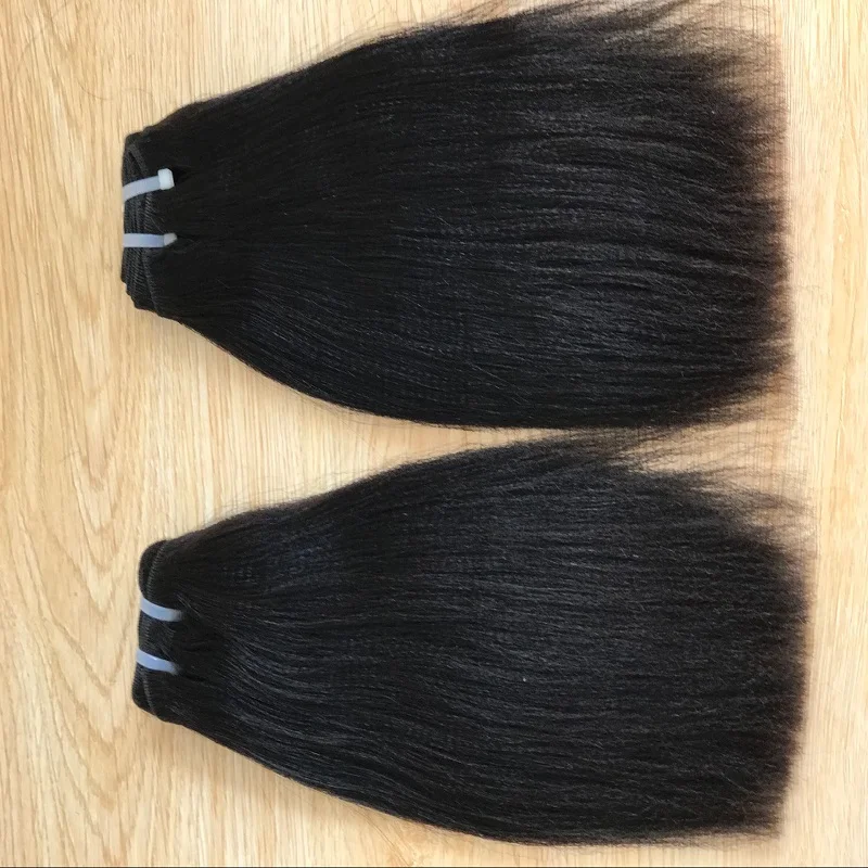 Wholesale Virgin Yaki 10a Grade Raw Yaki Human Hair Cuticle Aligned Tangle Free No Shedding Light Yaki Bundles Black 1 Piece