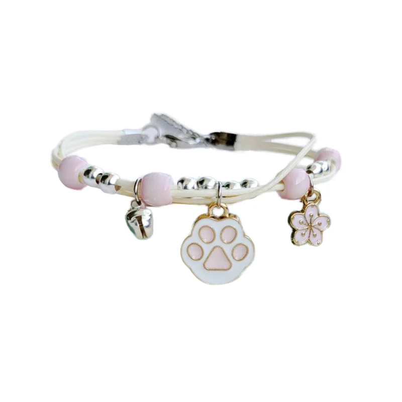 Cute Adjustable Friendship Bracelets Ceramic Beads Student BFF Flower Rabbit Paw Enamel Charm Couple Bracelet Girl Women Gift