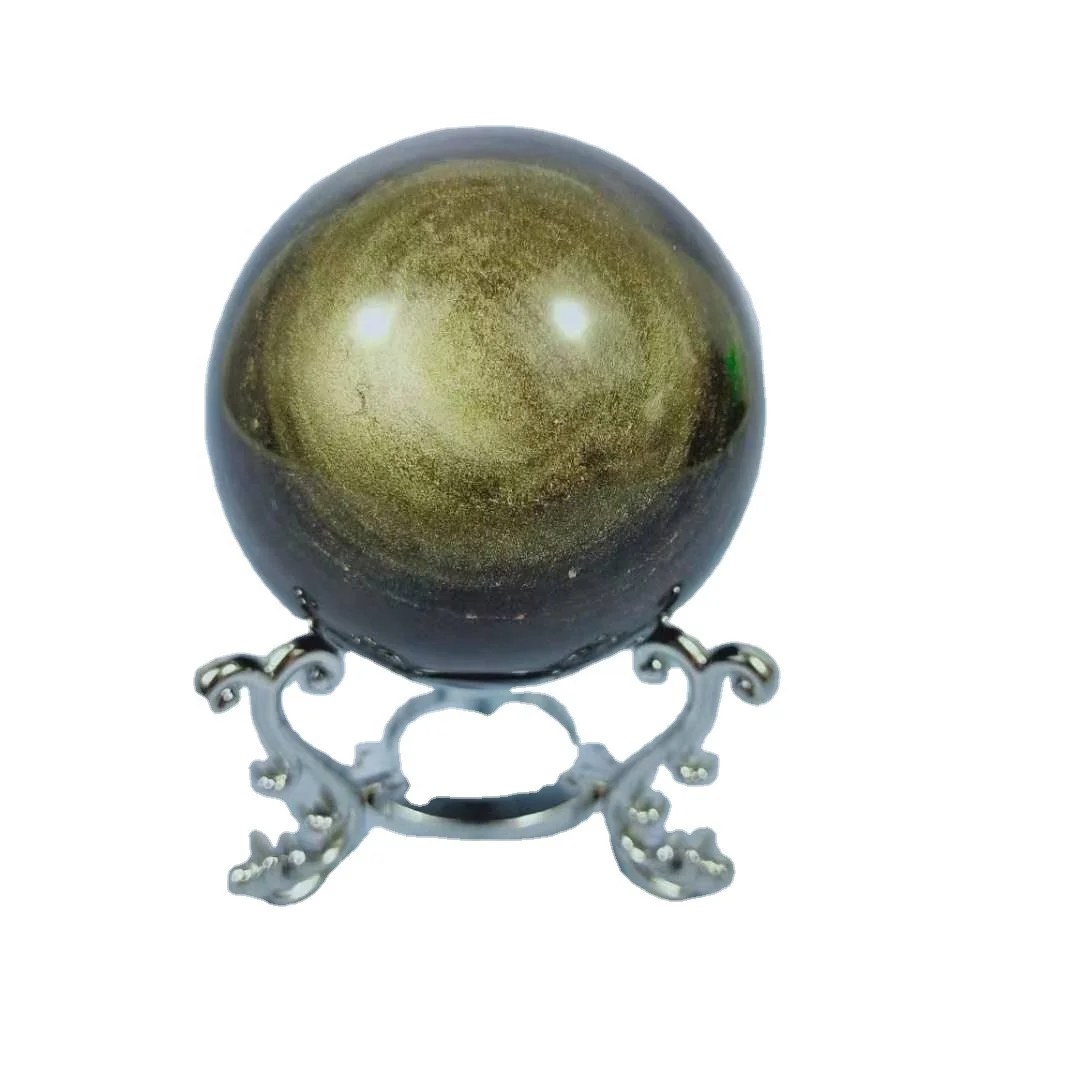 Hot Sale Natural Crystal Healing Stone Crystal Energy Ball Golden Obsidian Sphere