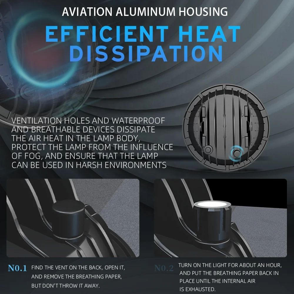 RUTENSE Super Bright High Low Beam 7inch Led Headlight DRL Fog Light Motorcycle Car H4 Led Headlight