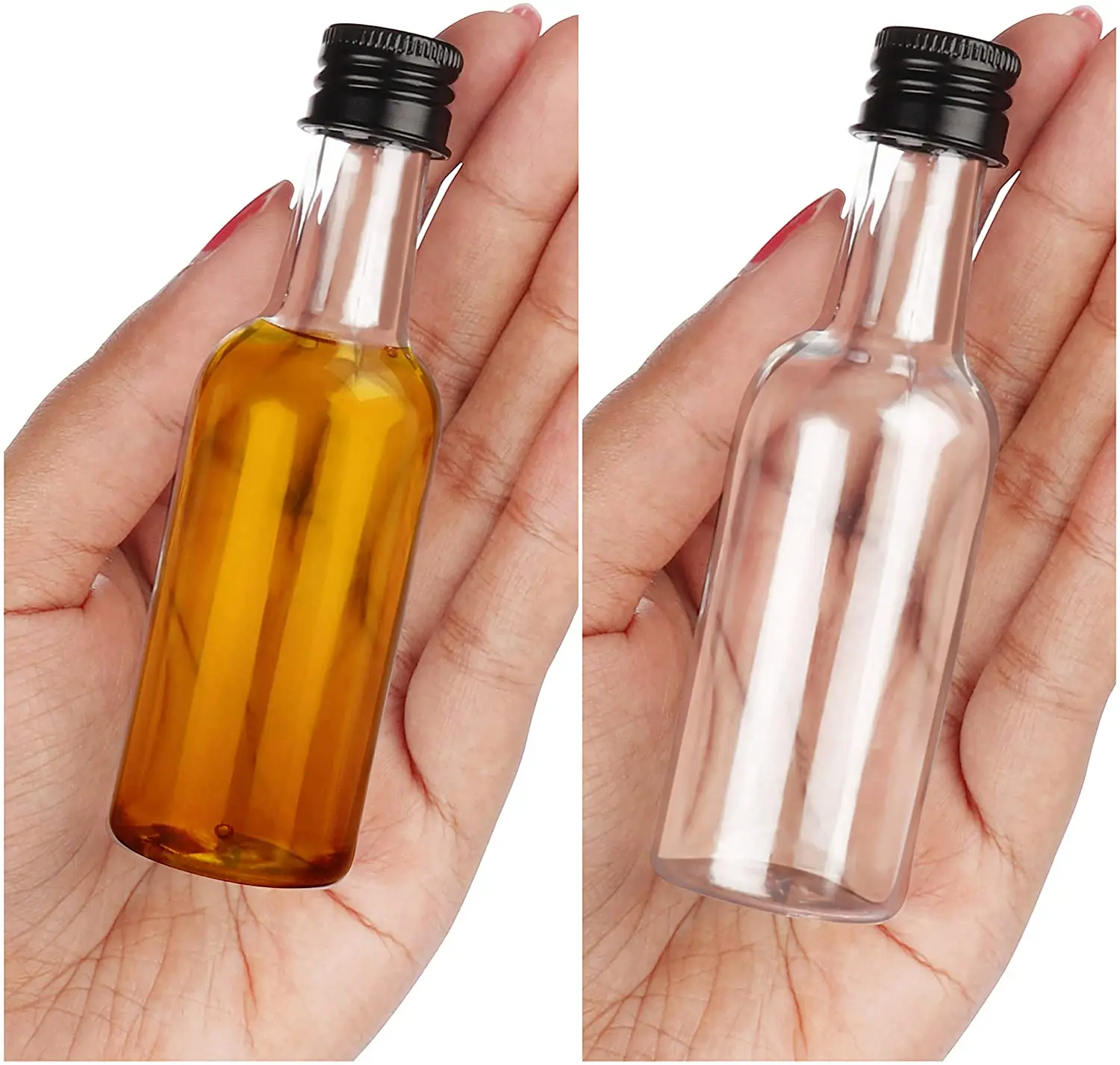 50ml Mini Plastic Bottle Alcohol Drink Liquor Wine Whisky Bottle With Screw Lid Miniature Bottle