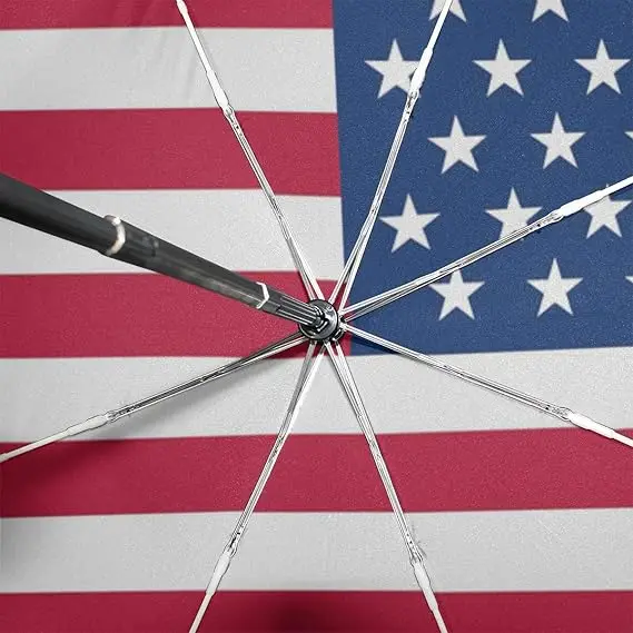 Recommended Style Favorable 190T Pongee UV Automatic Folding USA American Flag Umbrella for Adults