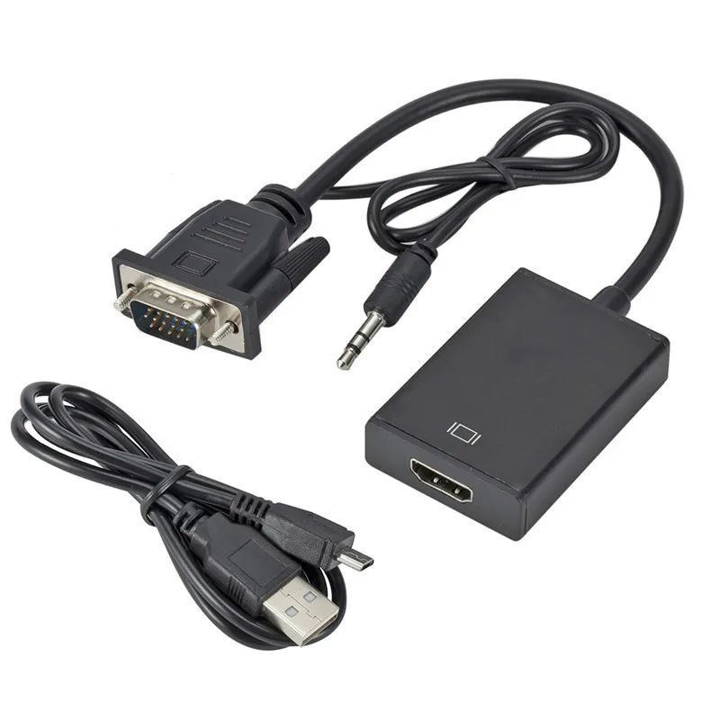 Full HD 1080P VGA to HDMI-compatible Converter Adapter Cable With Audio Output VGA HD Converter Cable
