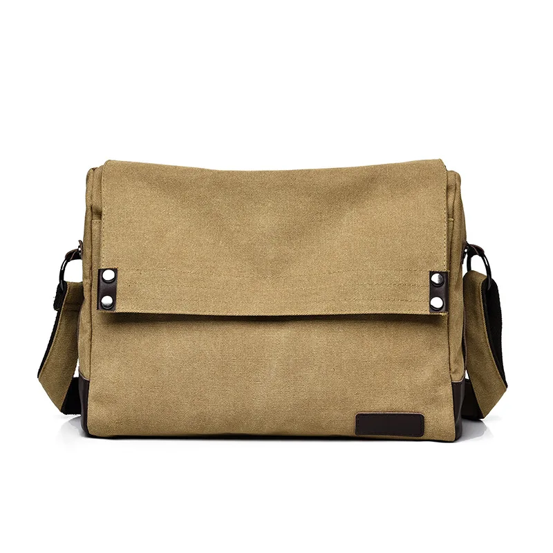 Waterproof Canvas Laptop Bag Waterproof Crossbody Shoulder Bag Vintage Gift bag Custom Logo Factory direct