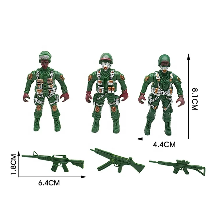 Plastic Soldier Model with Gun Sculpture Figurine Statue Toys