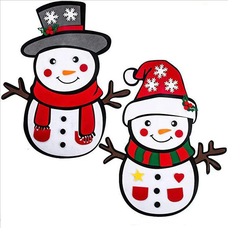 Factory custom diy christmas felt decorations cute wall hanging pendant ornaments