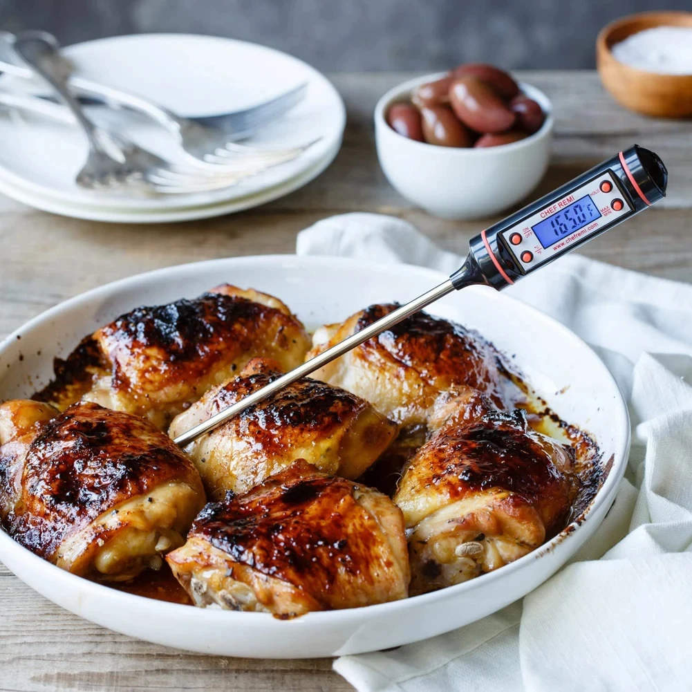 Oil Thermometer Needle Food Thermometer Instant Reading Meat Temperature Tester With Probe For Kitchen Grilled