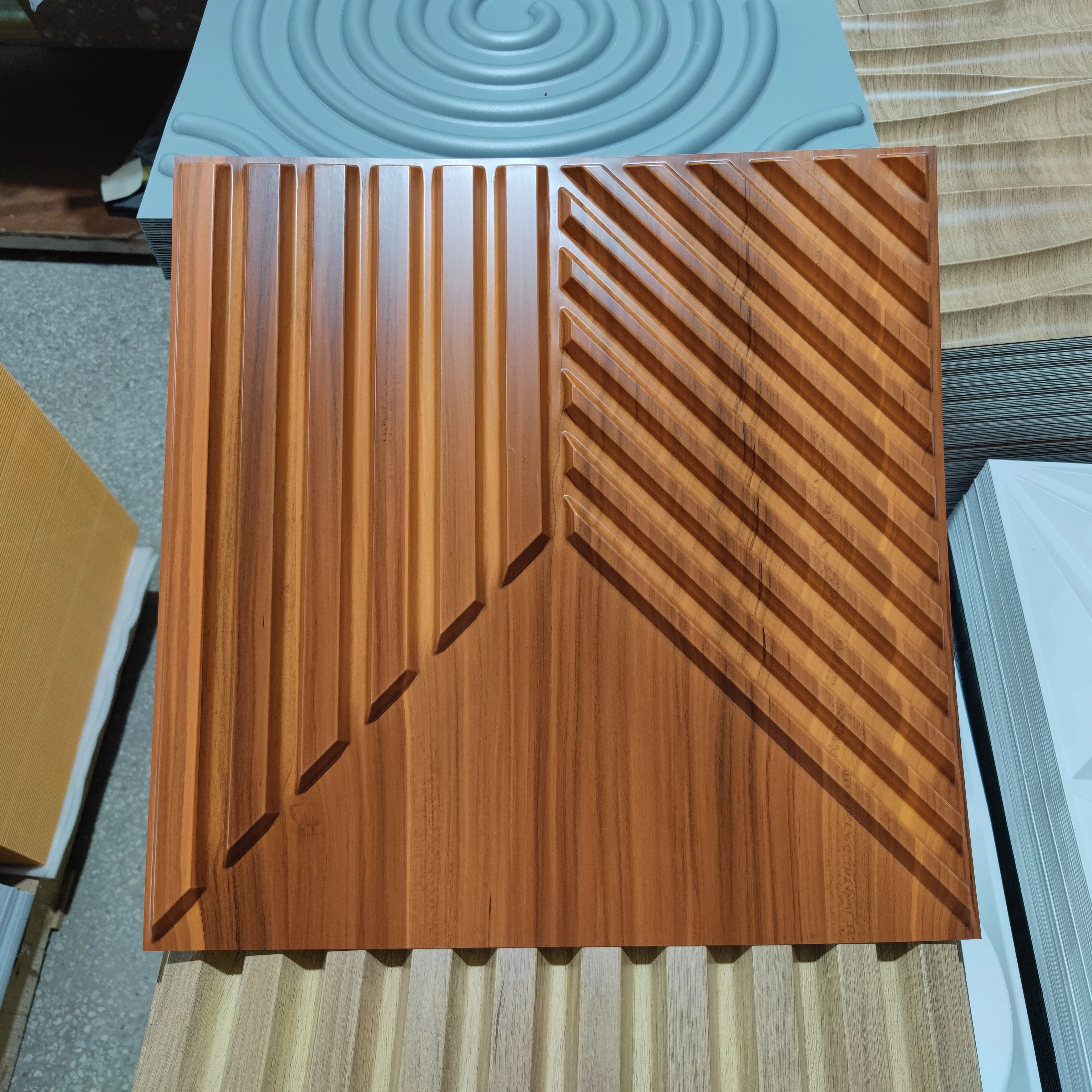 Modern Architectural 3D Wall Panels Pvc White Textured Art Design