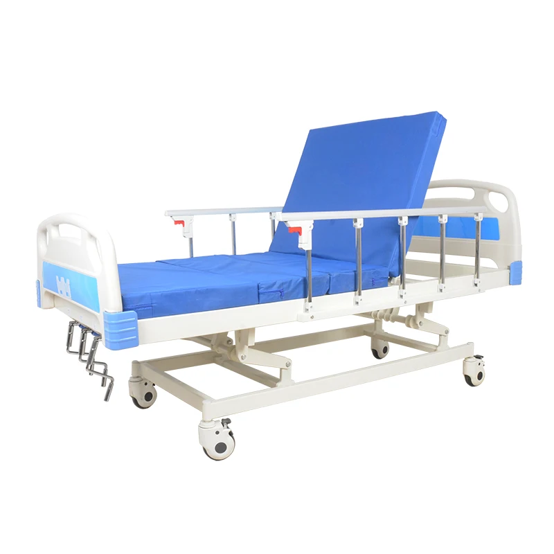 Three Functions Cranks Shaft Mechanical Hospital Bed Three Movements Elderly Care Nursing Bed