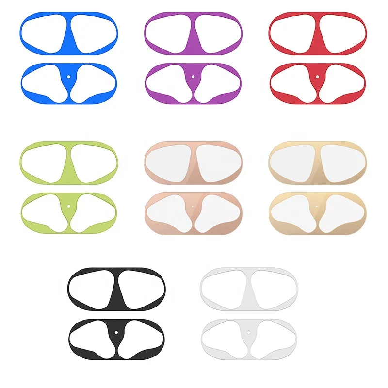 Тонкая пленка Пылезащитная Наклейка металлическая защита от пыли для Airpods 2 Беспроводная