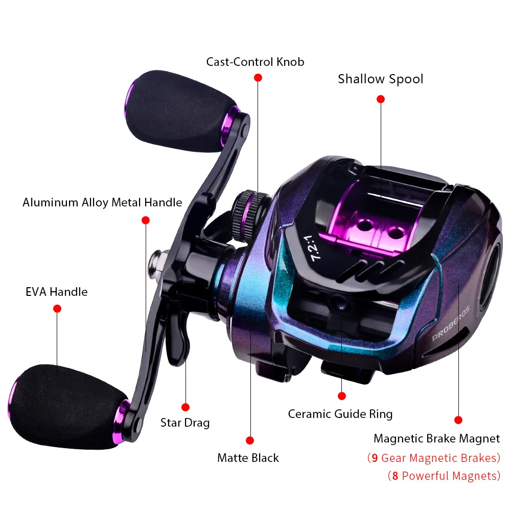 7.2:1 Metal Teardrop Reel Road Runner 4+1 Spool Lure Fishing Reel Sea Baitcasting Reel Fishing Wholesale