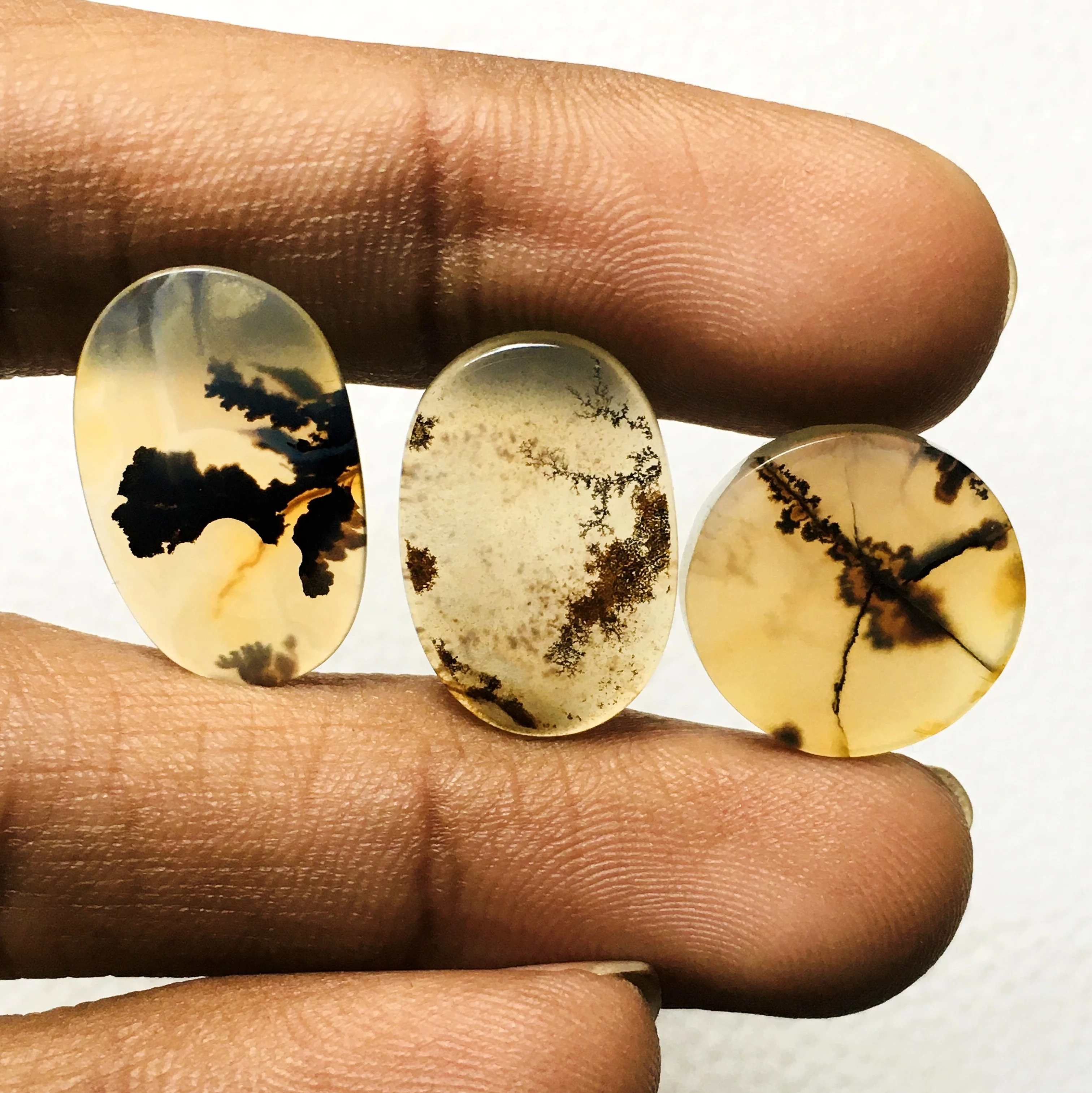 Natural Scenic Dendrite Agate Oval shape hand polished cabochon loose gemstone making jewelry pendant/ring wholesale price