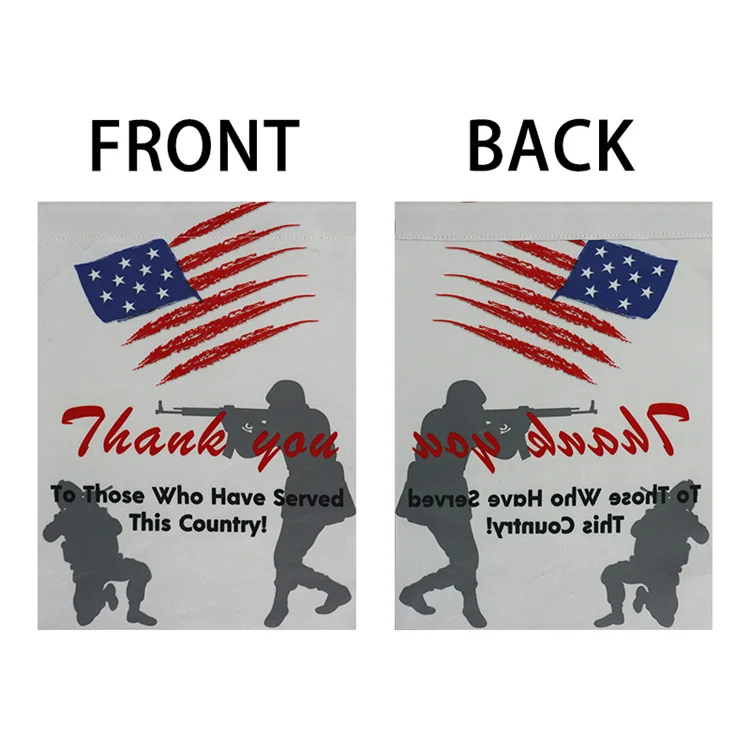 Thank You Military Service Patriotic House Flag Memorial Veterans Day Us Garden Flag