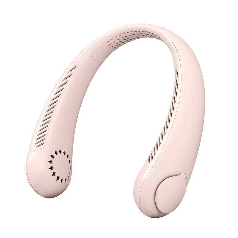 2022 silica gel bladeless adjustable fold neck fan mini ABS Low noise mute USB rechargeable air cooling cordless portable fan