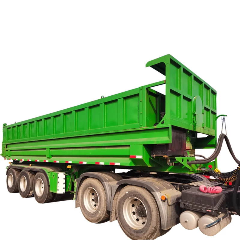 New Used 3 axle 4 axles Tipper Tractor Side Rear heavy duty Dump Trailers with Hydraulic Cylinder