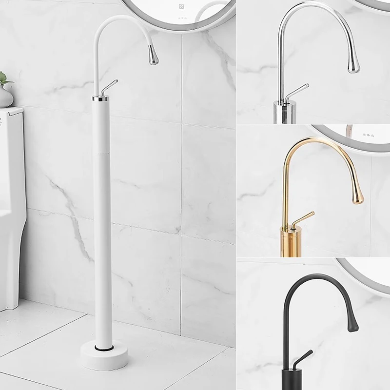 Floor Mount Bathtub Faucet Freestanding Tub Filler Standing High Flow Shower Faucets Shower Mixer Taps