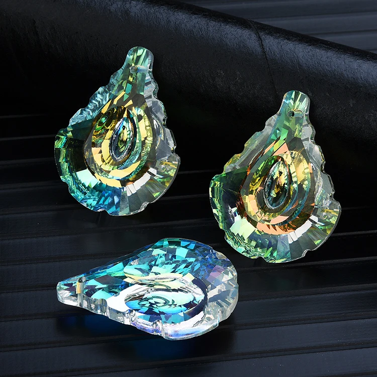 MH-DS0342  Crystal Pendant Maple Prism Catcher Hanging Crystal Faceted Prism chandelier crystal parts